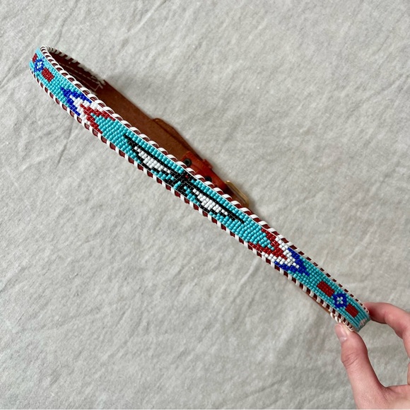 Vintage Beaded Skinny Belt - Picture 2 of 6